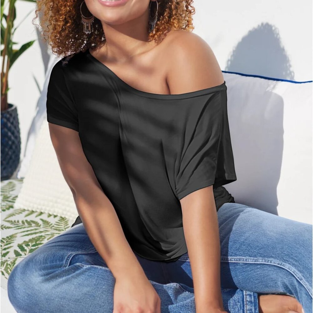 VENUS Casual Tee - Off The Shoulder - Black - Large - Picture 4 of 5